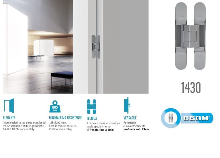1430, discover Ceam hinge for highend interior doors Ceam Italia